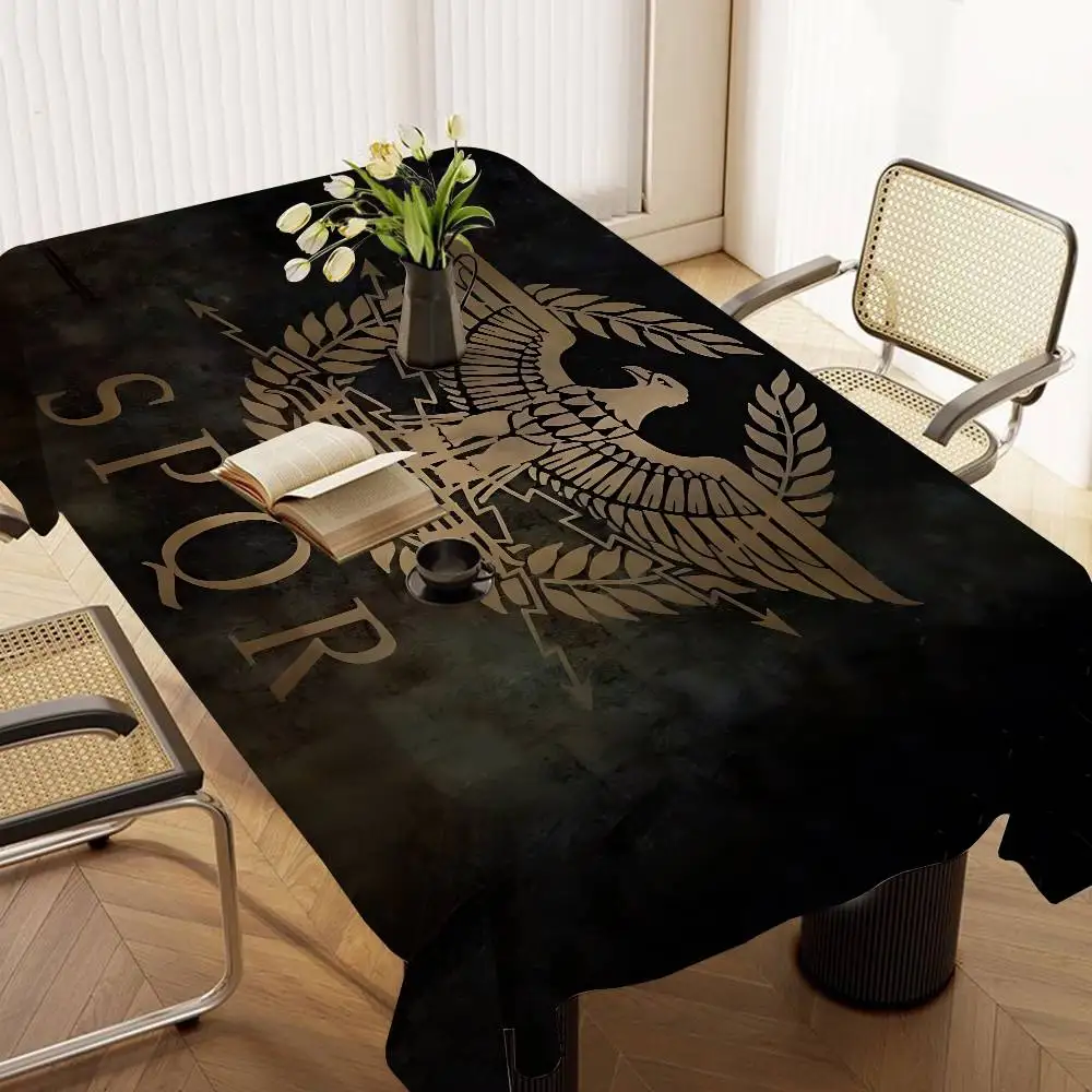 Roman SPQR bedruckte Tischdecke, Tischdecke, Weihnachten, Picknick, Party, Geburtstag, Hochzeit, wasserdichtes Tischdecke-Tischdekor