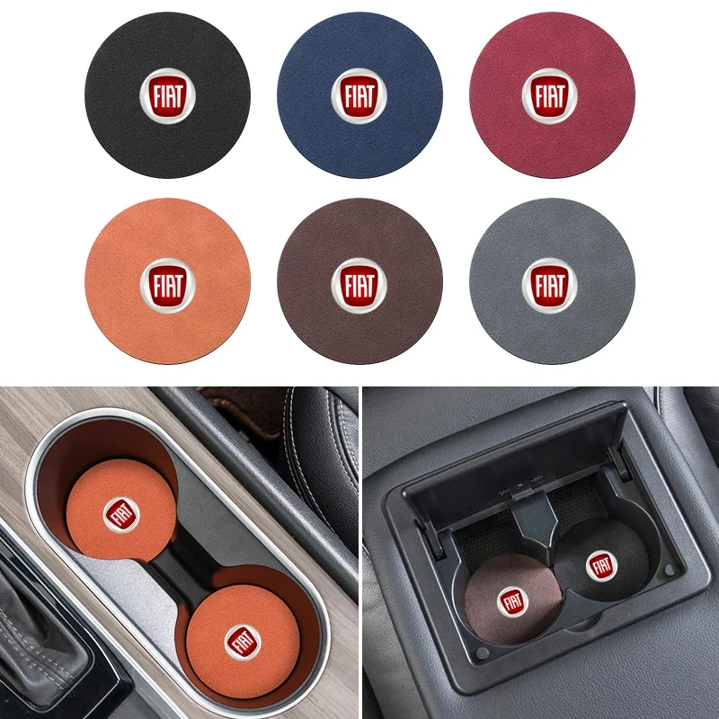 

2Pcs Car Water Cup Bottle Holder Anti-slip Mat Pad Suede for Fiat Punto Abarth 500 Stilo Ducato Palio Bravo Doblo Accessories