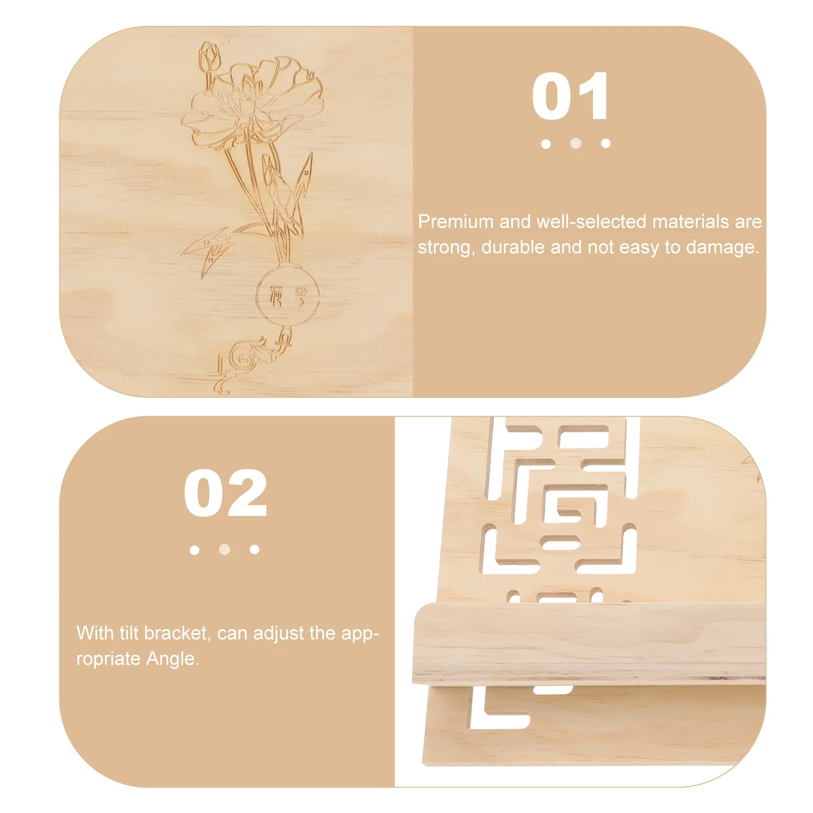 

Detachable Music Stand Portable Book Holder Lightweight Practical Design Multiangle Adjustable Wooden Music Stand