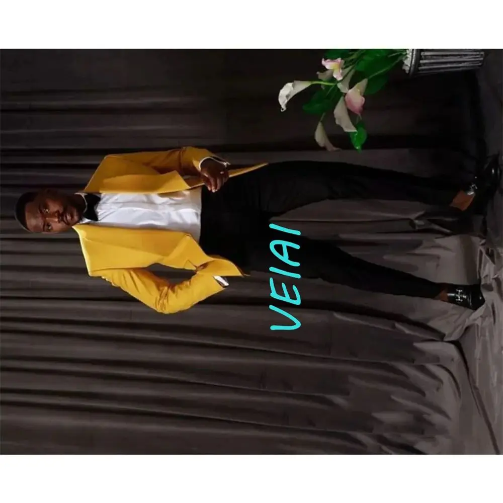 

CustomizedFashion Men Suits Balzer Terno Shawl Lapel Single Breasted Elegant Wedding Jacket Pants Two Piece Slim Fit Trajes De H