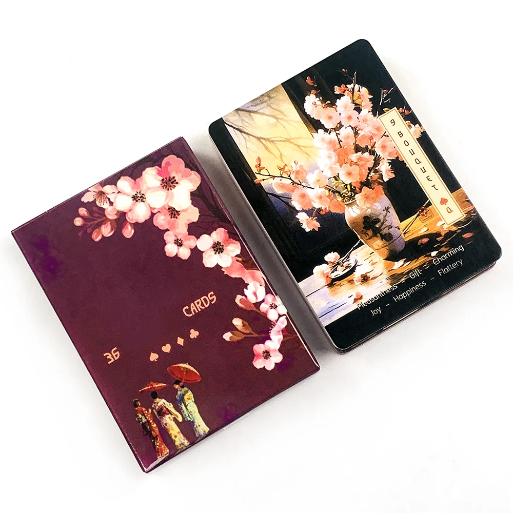 New Oracle Cards 36 Cards Cherry Blossoms Divination Edition Borad Playing Games , Stylish & Compact, Ideal For Travel & & Gift