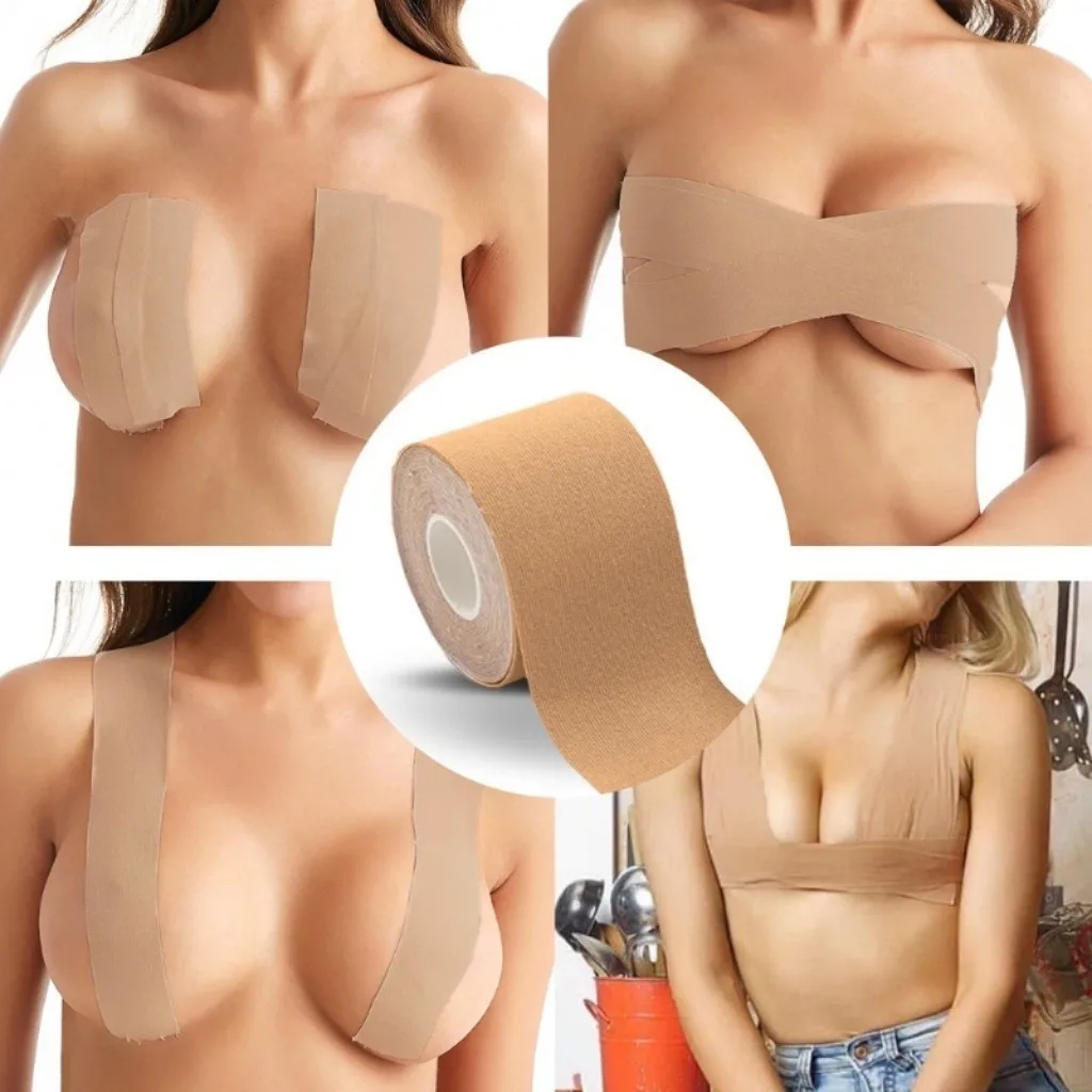 5M/10M Nipple Tape Bras Push Up Bralette Adhesive Nipple Breast Lift Tape Reusable Breathable Boom Tape Chest Patch Bra Accessor