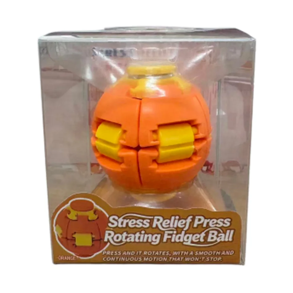 3D Printed Rotatable Fidget Ball Push Pop Spinning Finger Gyro Sphere Hard Plastic Stress Relief Sensory Toy Desk Decor Set Kit