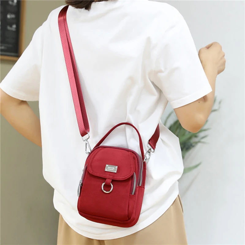 Nylon Women\'s Crossbody Bag Trend 2024 Shoulder Handbag Solid Color Student Phone Bag Simple Shopper Bags Purse