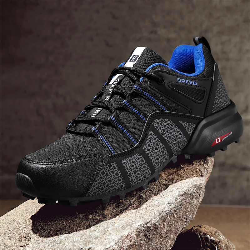 Wearproof Outdoor Hiking Footwear Men Simple Solid Color Lightweight Anti Slip Walking Trekking Sneakers