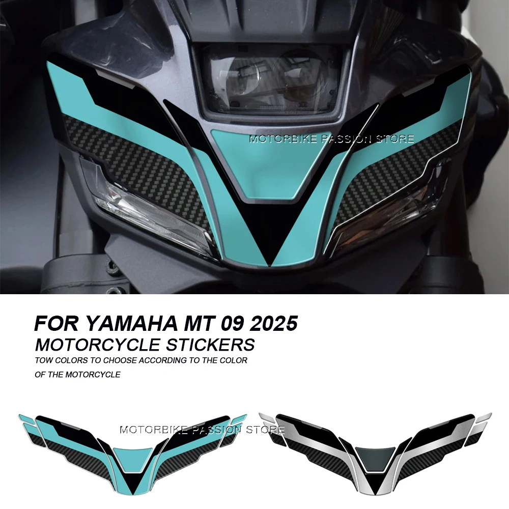 

For Yamaha MT-09 MT 09 mt09 2025 Motorcycle Front Headlight Sticker 3D Protection Decalcomania Waterproof Midnight Cyan