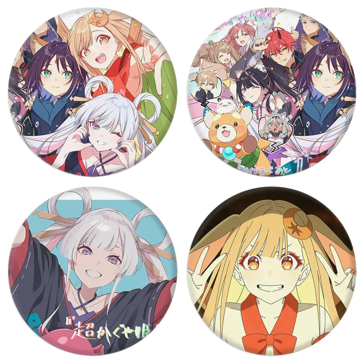 Anime Cosmic Princess Kaguya! Yachiyo Runami  Kaguya Figure Pins Tinplate Brooch Cartoon Badge for Backpack Decoration Prop Gift