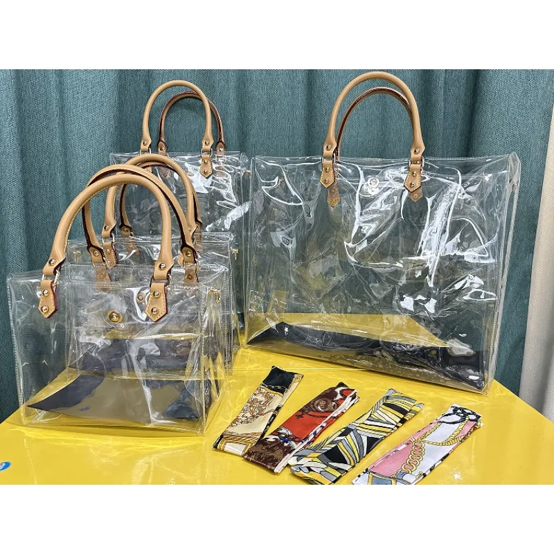 Delivery Scarf Fashion Leather Shoulder Strap Handmade PVC Bag Accessories Set for Women DIY Handbag Shoulder Clear Tote Bag