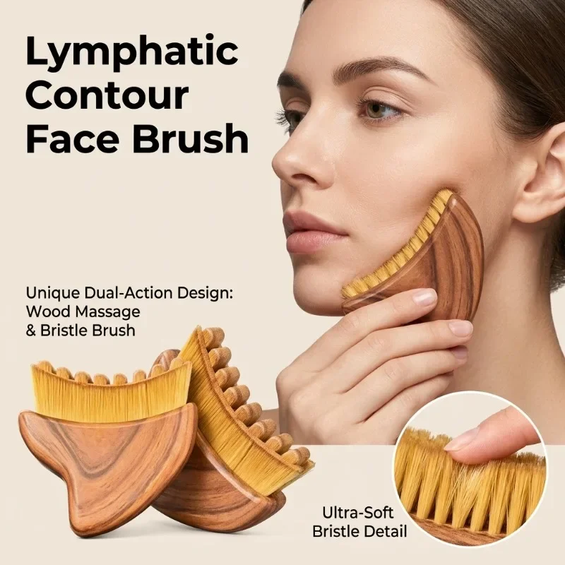 

New Lymphatic Contour Face Brush, Lymphatic Drainage Massager for Face,Ergonomically Designed to Fit The Skin Precisely and Reli