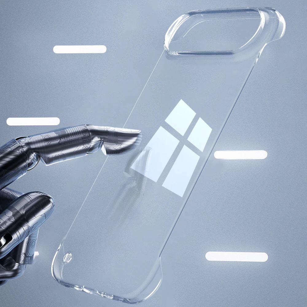 حافظة صلبة شفافة نصف حزمة من البولي كربونات لهاتف آيفون 17 برو ماكس غطاء خلفي شفاف بدون إطار غطاء رفيع للغاية لهاتف آيفون 17 برو ماكس