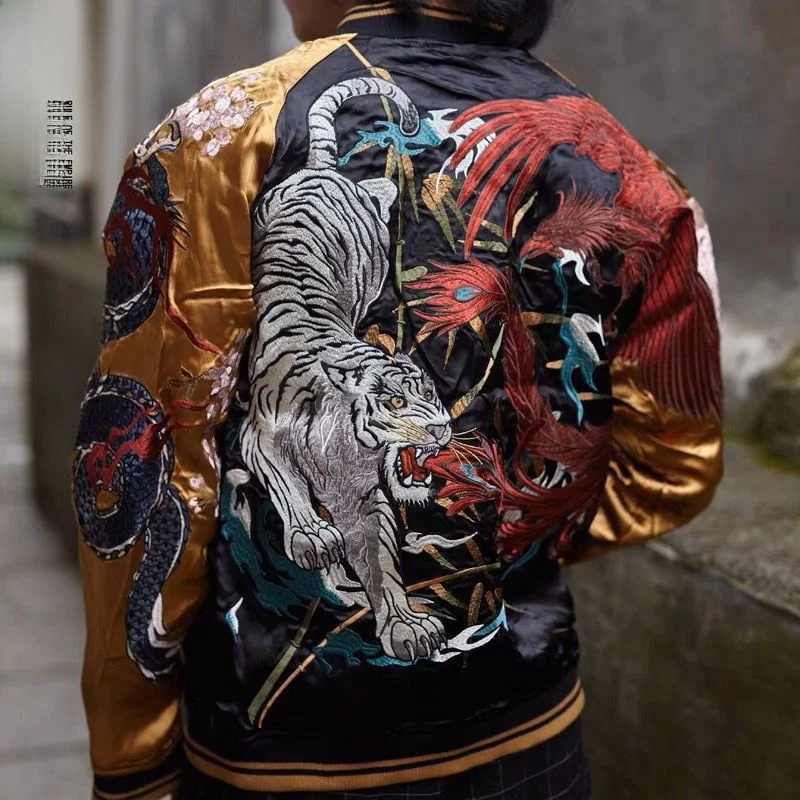 

Trendy Printed Four Divine Beasts Large Size Men's Jacket Personality Match All Seasons Spring 2026 Fashion Streetwear