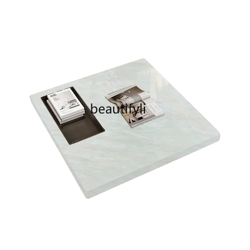 

Italy imported natural marble Italian simple light luxury designer luxury stone box coffee table