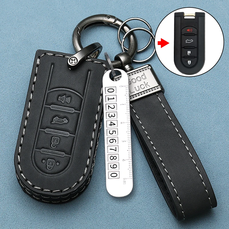 Simulated leather Remote Key Case Fob Shell Cover for Toyota Roomy Tank for Daihatsu LA600S LA610S LA150S Move 2015-2019 Cover