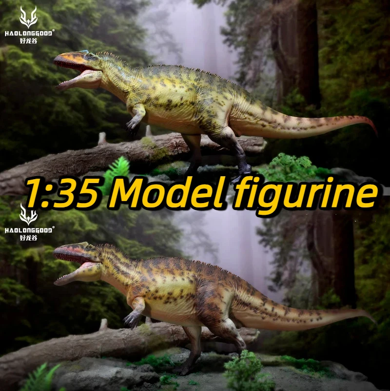 

New Hot 1:35 Haolonggood Acrocanthosaurus-Dong Ping Crest Dinosaur Model Figurine Toy For Boys And Adults Collection