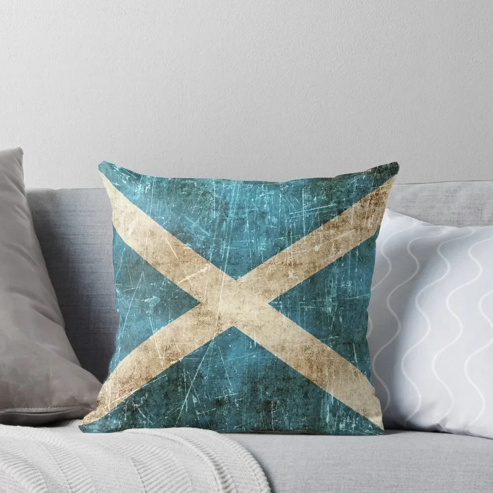 

Vintage Aged and Scratched Scottish Flag Throw Pillow Pillowcase Cushion Decorative pillow case pillow