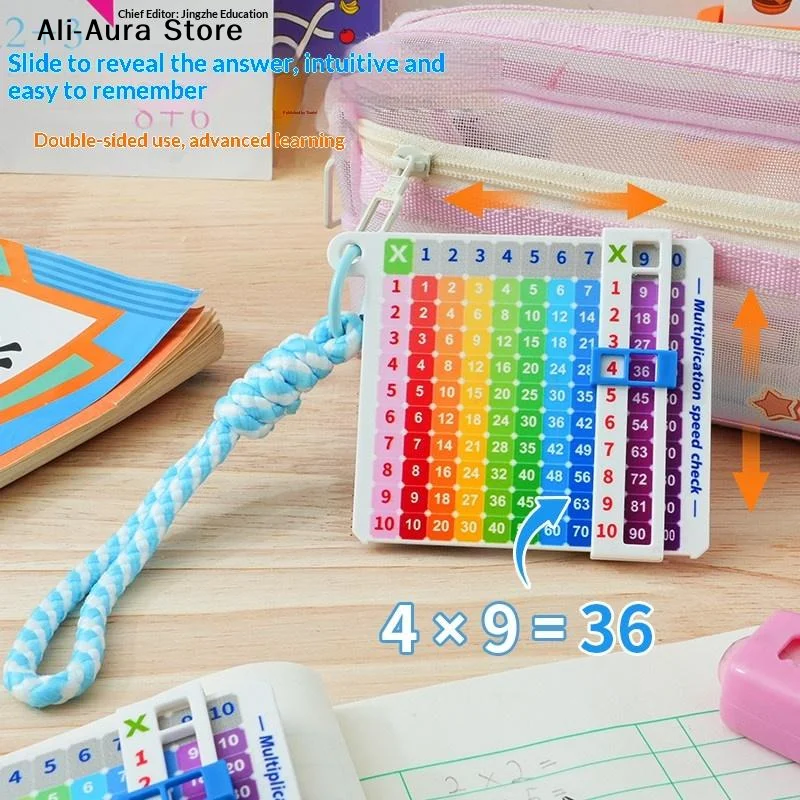Multiplication Quick Search Card Math Enlightenment Table Portable Cartoon Fun Quick Search Multiplication Keychain