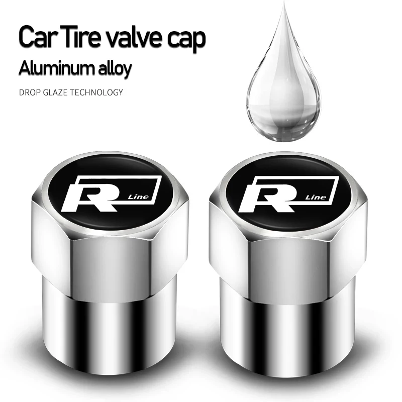 

Car Sticker 4Pcs Styling Wheel Tire Valve Air Stem Cap Duust Covers For Volkswagen Rline Polo T-ROC Golf Touran Transporter Toua