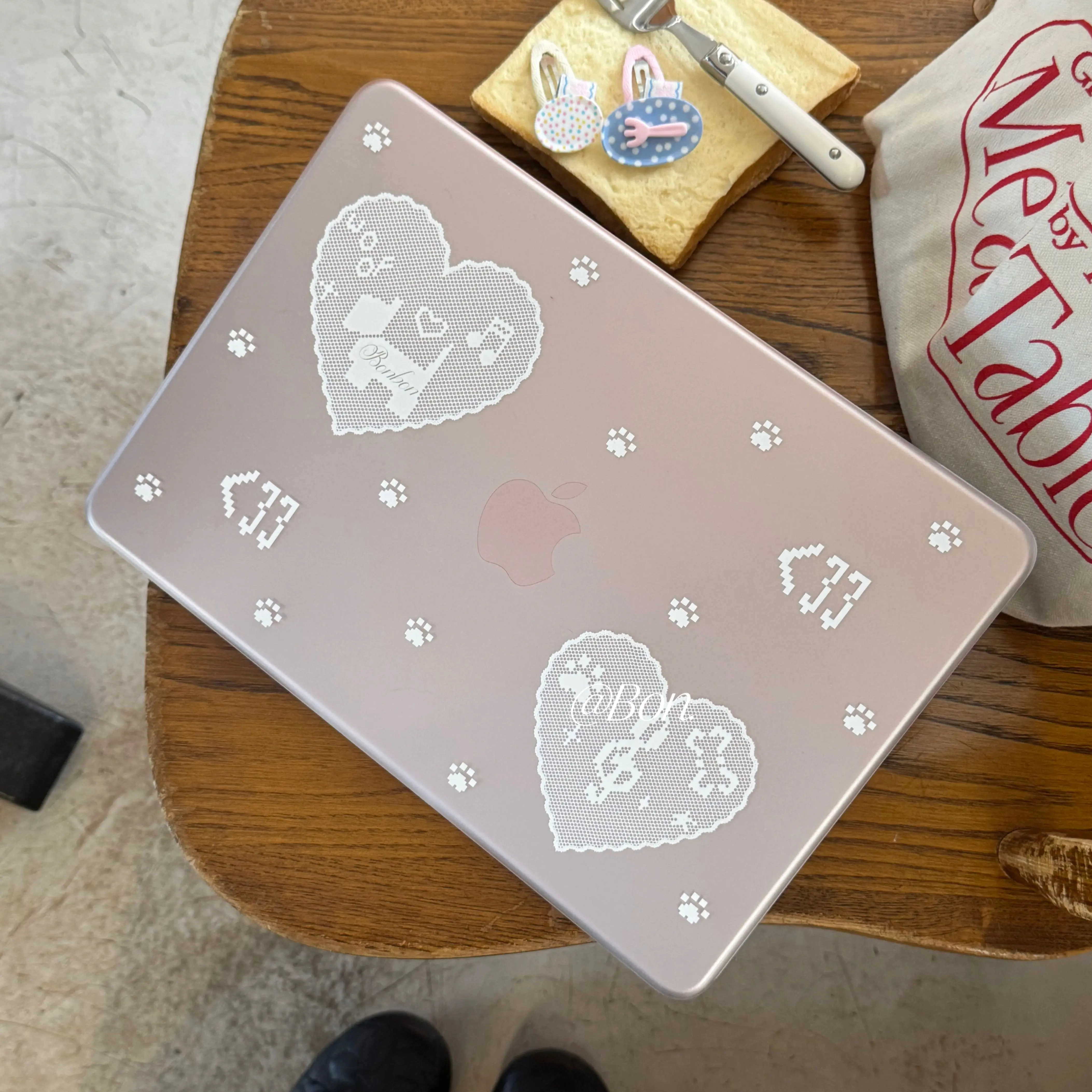 Lace Dog Love Puppy Y2K Crystal Laptop Case For Macbook Air 13.6 M4 NEO 15 M3 Hard Cover For Mac Book Pro 13 M1 M2 14 M4 M5 16
