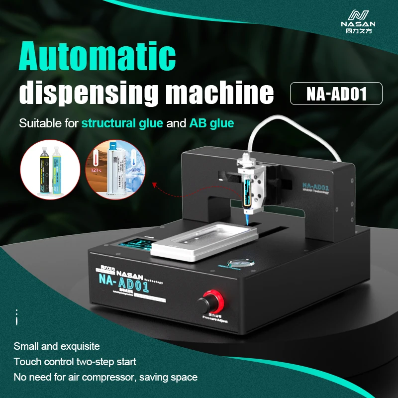 NASAN AD01 Automatic Glue Dispenser Professional Precise Dispensing Machine for iPhone Frame Built-ln Air Compressor Dispensing