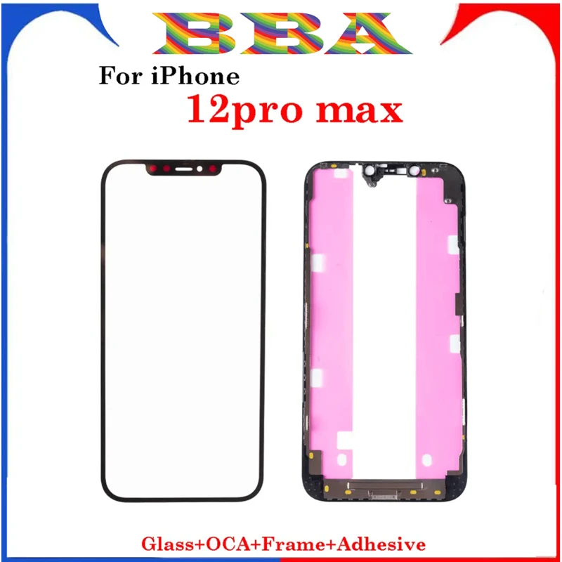 

1PCS OEN Front Screen Outer Glass For iPhone 12 Pro Max With OCA LCD Frame External Lens Front Glass