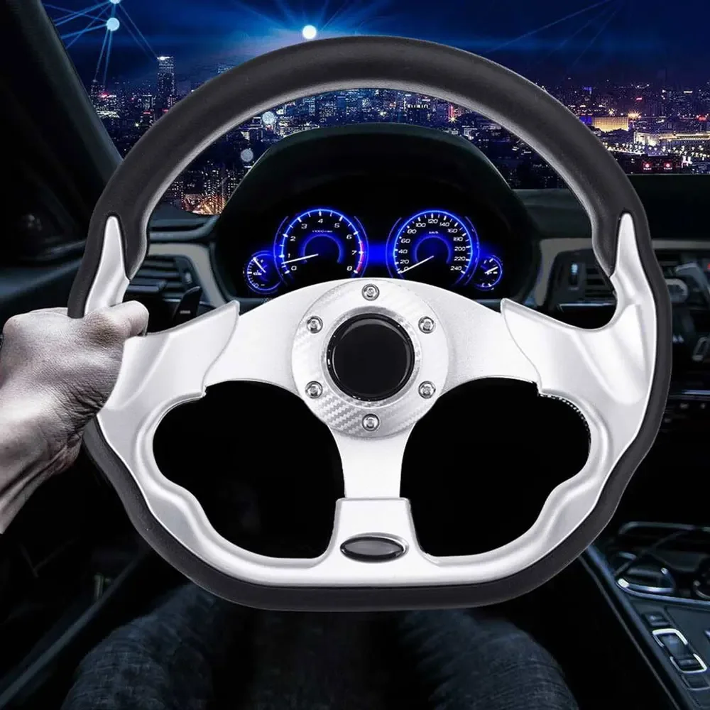 Universal Car Steering Wheel 13 Inches Leather Aluminum Racing Sport Steering Wheel With Logo Auto Accessories For Honda