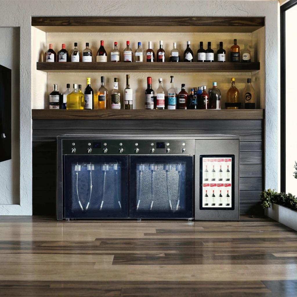 Dispensador de Vinho Refrigerado Comercial para 8 Garrafas com Preservação de Temperatura