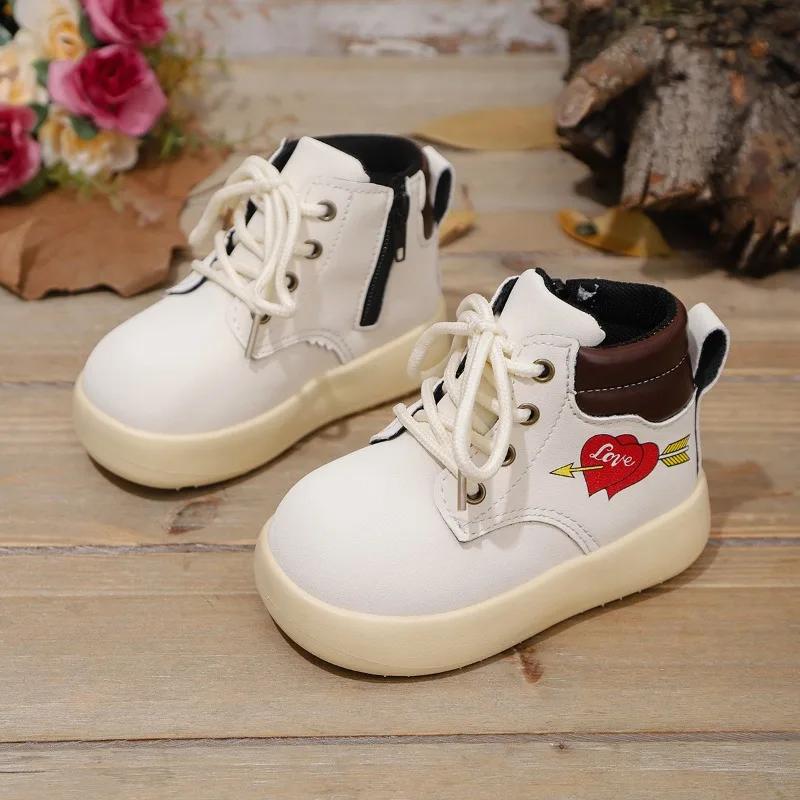 

Autumn Winter Girls Fashion Short Boots Causal School Children's Leather Boots Thick Bottom Non-slip Kids Platform Ankle Boots