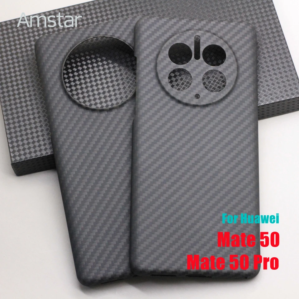 

Amstar Pure Carbon Fiber Phone Case for Huawei Mate 50 Pro Ultra-thin Anti-drop Aramid Fiber Cases Cover for Huawei Mate 50