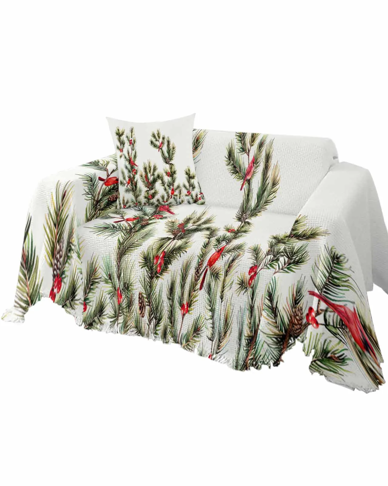 Christmas Pine Needle JamFour Seasons Universal Folding Sofa Cover Dustproof Sofa Cover Sofa Cushion Cover Blanket Customizable