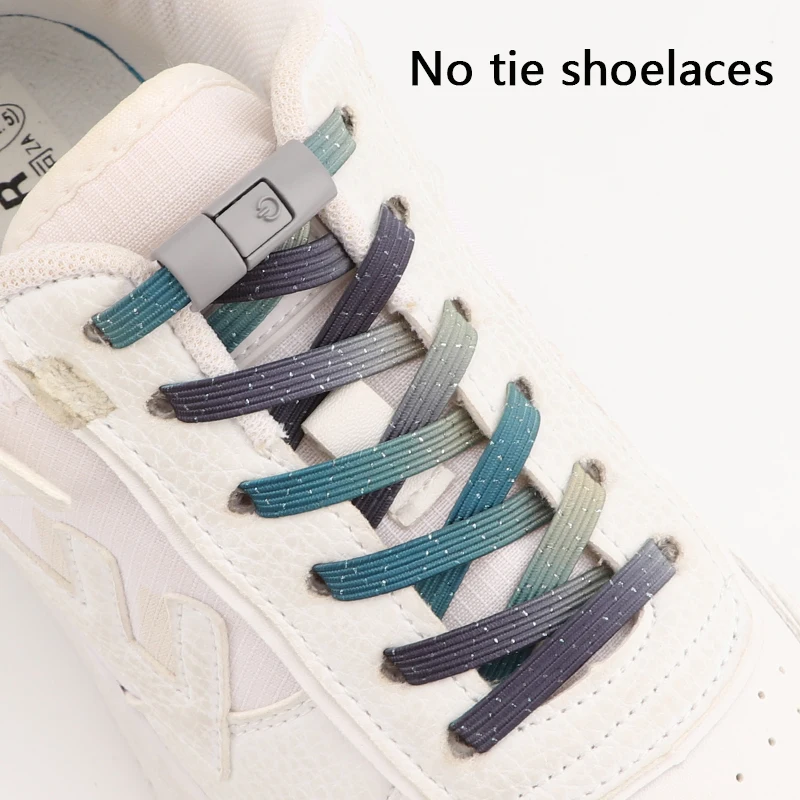 Elastic Laces Sneakers Running Press Lock Shoelaces without ties Kids Adult Glitter No Tie Shoe laces Durable Shoes Accessories