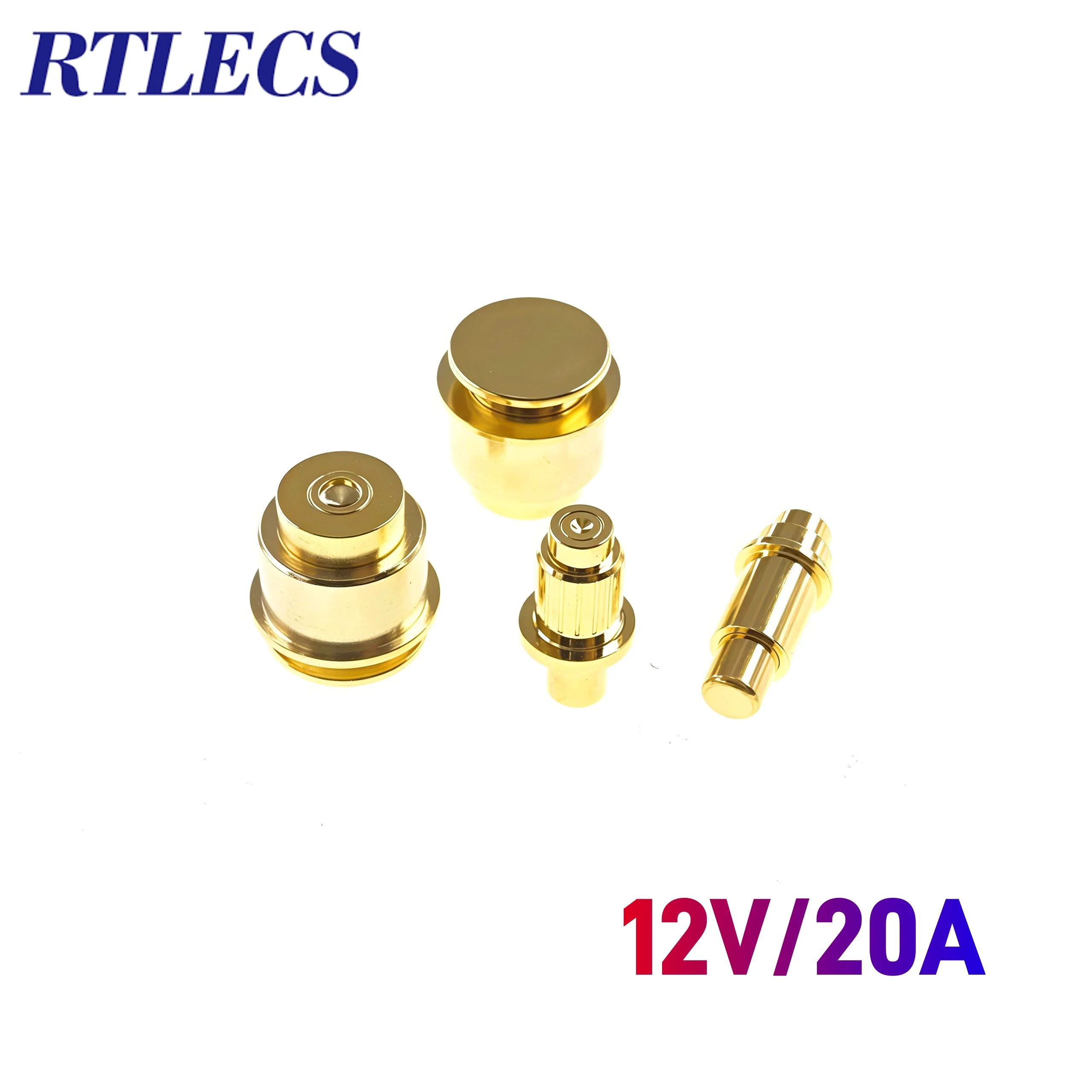 2 Pcs Test Probe 20 Amps Pogo Pin Connector Low Voltage 12V Spring Loaded Outside Center Contact 20A High Current Thimble