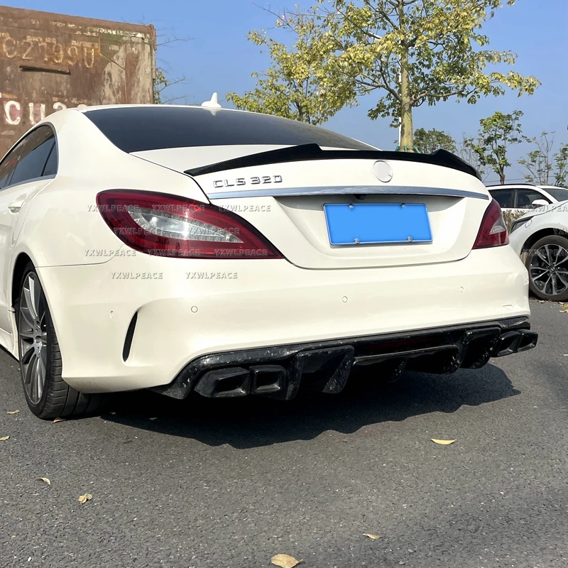 

CS Style Real Carbon Fiber /FRP Black Rear Trunk Lip Spoiler Wing For Mercedes-Benz CLS C218 W218 2011-2017 CLS 350 500 550