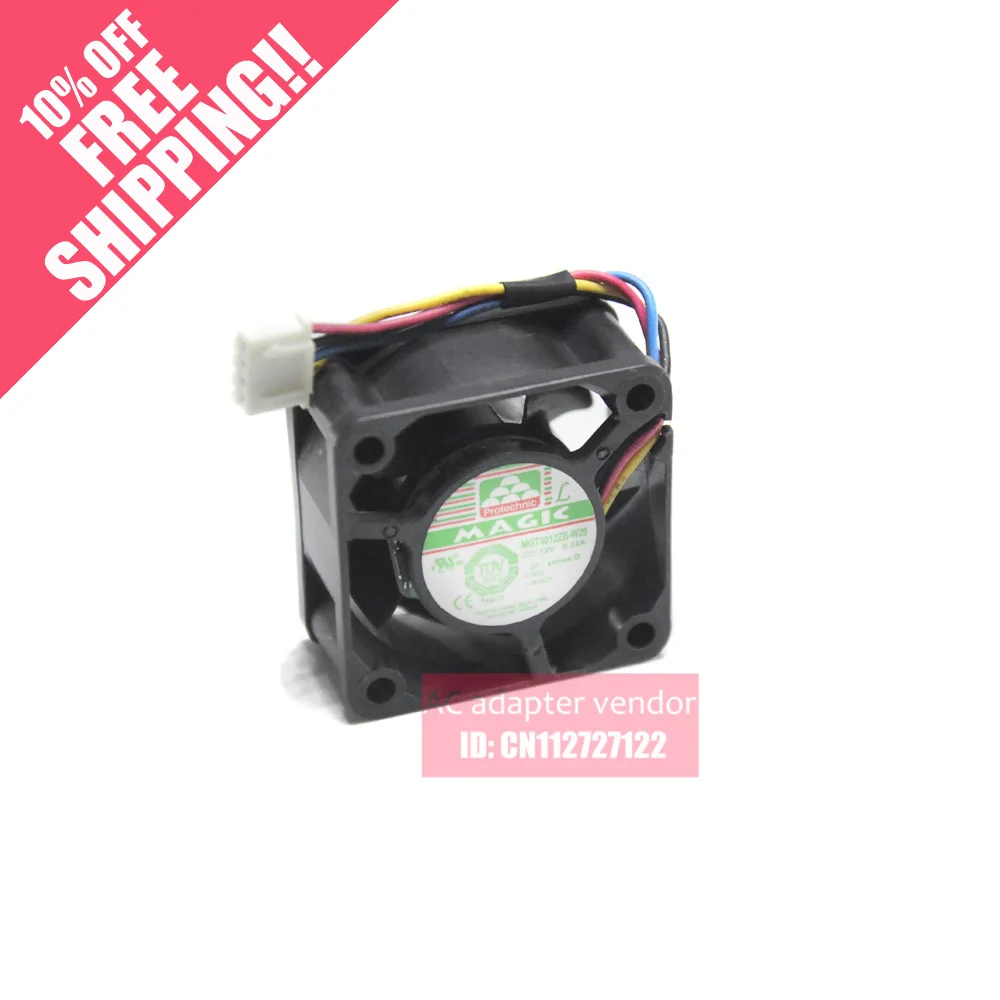 Taiwan magic 12V 0.22A MGT4012ZB-W20 4020 4 lines 4cm double ball bearing cooling fan