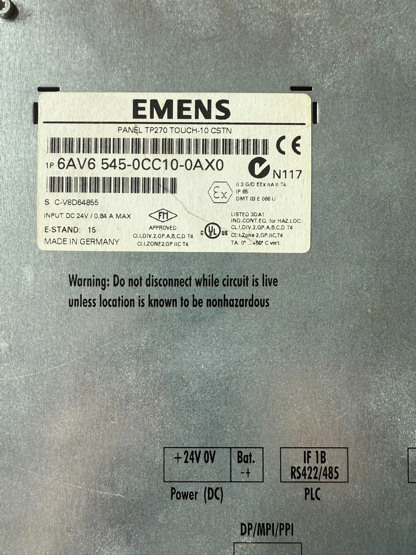 6AV6545-0CC10-0AX0 لوحة HMI لشركة سيمنز 6AV6 545-0CC10-0AX0