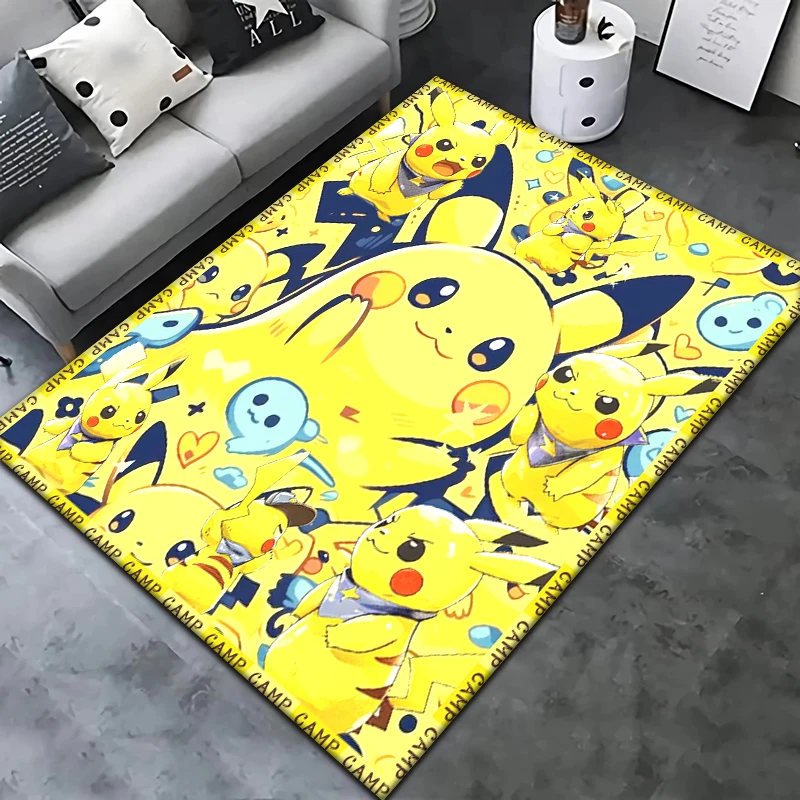 Pokemon Cartoon Carpet Rug for Living Room Bedroom Decoration Picnic Camp Kitchen Carpet Crawling Carpet Decoration