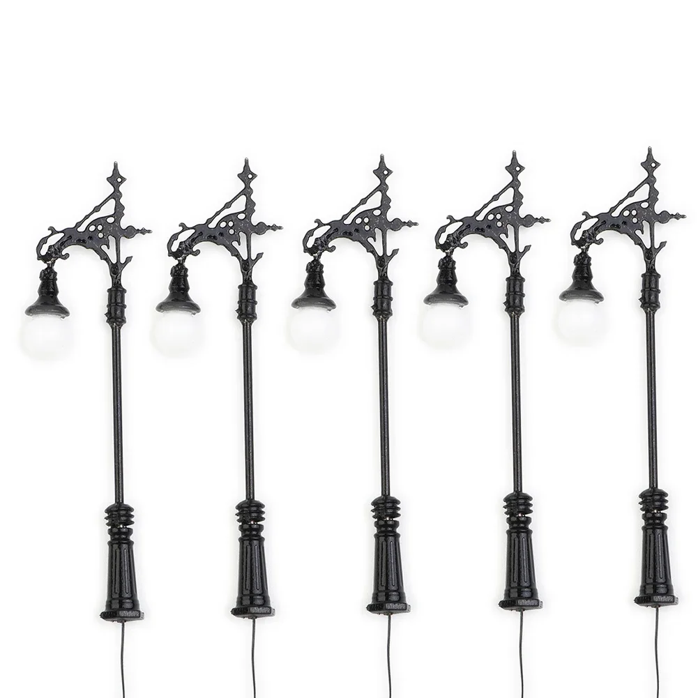 5PCS Model Street Lamp Railway N Gauge Lamp 1: 160 Street Lamp LED 65mm Light Model Train Garden Playground Scenery Lighting