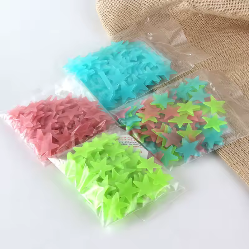 100Pcs/Set Stars Luminous Wall Stickers Glow In The Dark For Kids Baby Room Decoration Decals Colorful Star Home DIY Decor Mural - Image 2