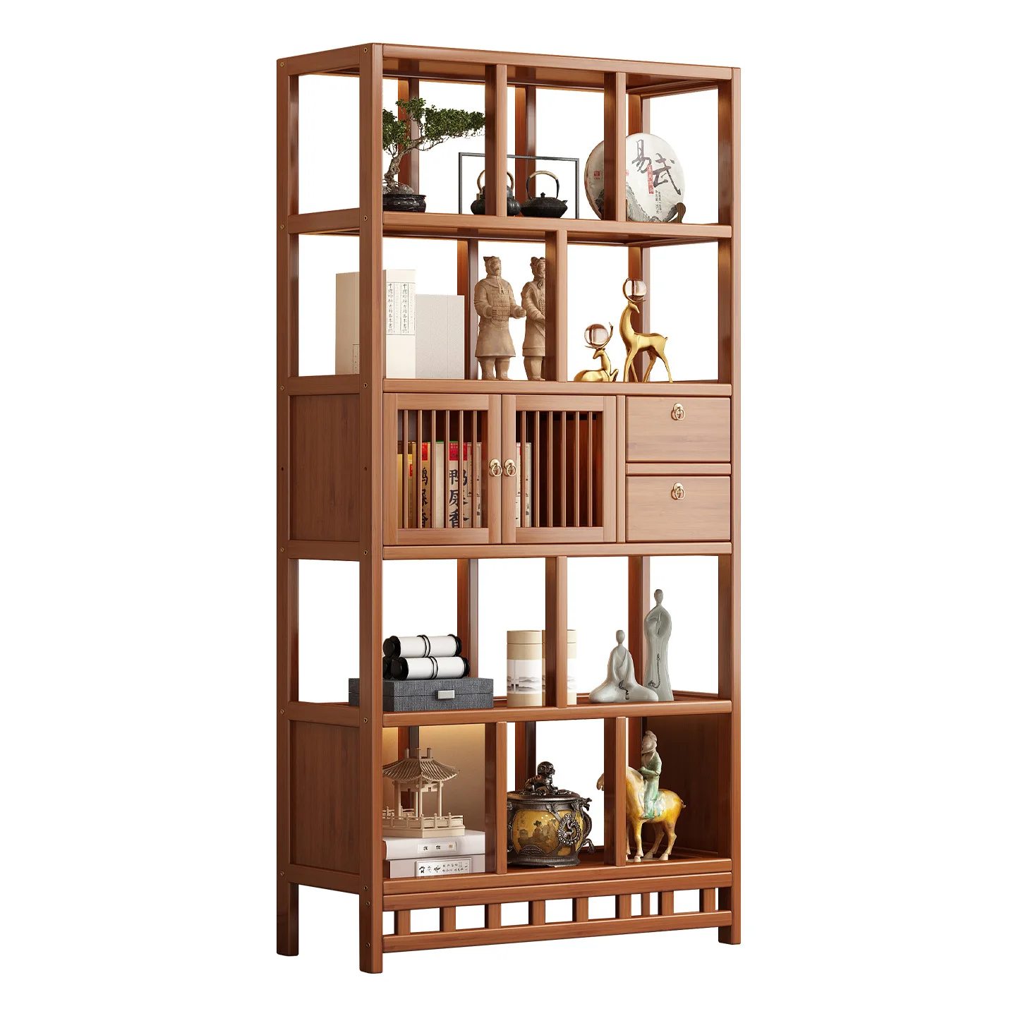 Bogu rack new Chinese style Duobao Pavilion tea rack partition ornament office living room tea room multi-functional