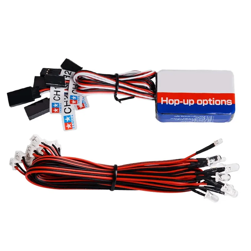 1/10 Scale RC Car LED Lighting System Kit 12 Smart Simulation Lights Yokomo Tamiya Hop-Up Options Remote Control for Drift on Ro view 4