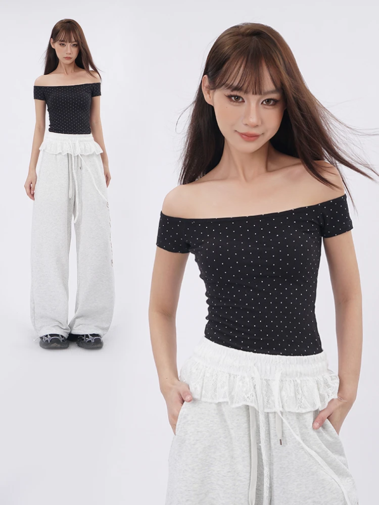 

2026 New White Lace Skirt Women's Belted Elastic Waist Jazz Dance Versatile Layering High Waist Street Style Premium Feel