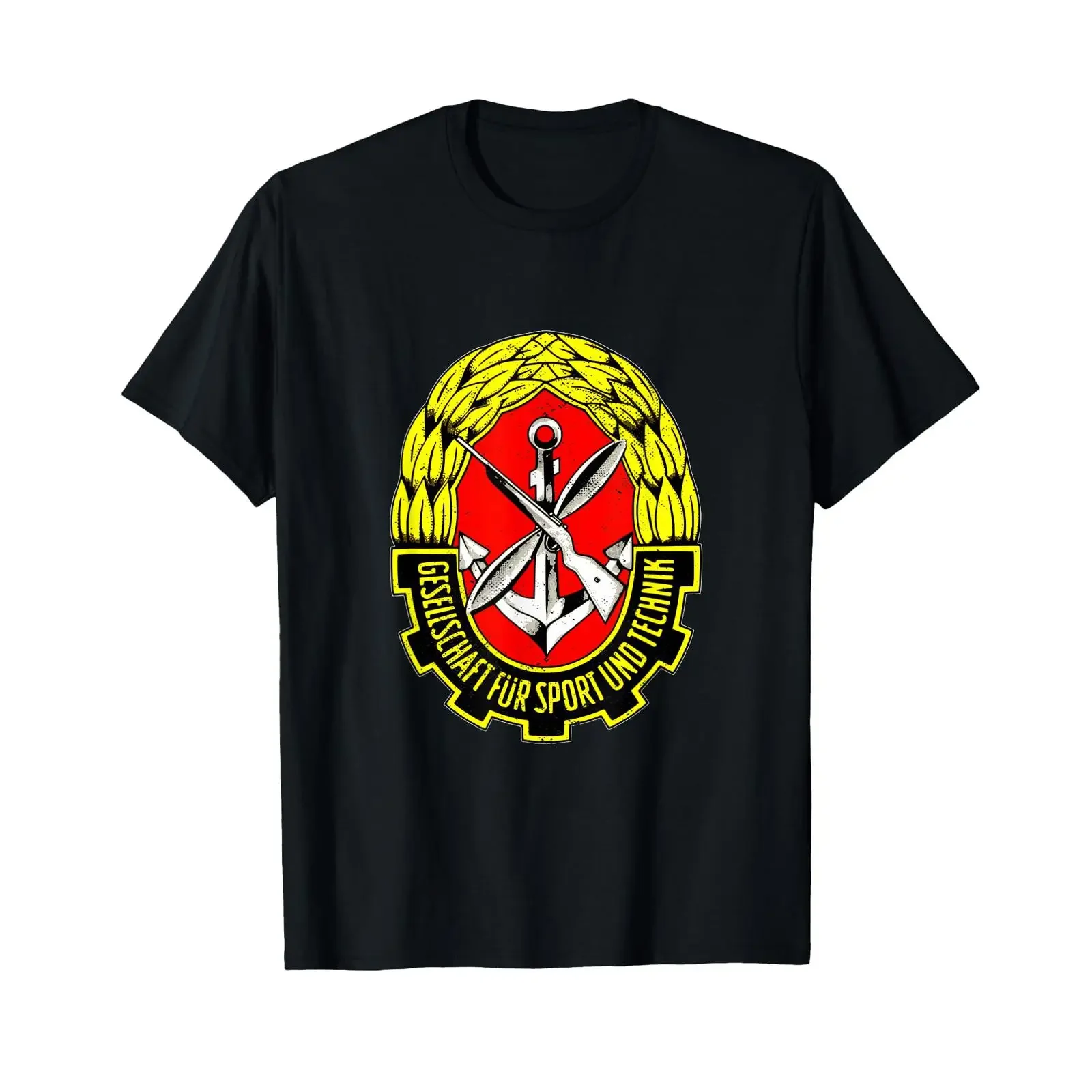 GST Society for Sport and Technology Ostalgie GDR T Shirt vintage Washed Stretched Soft Slightly homme Unisex Comfortable