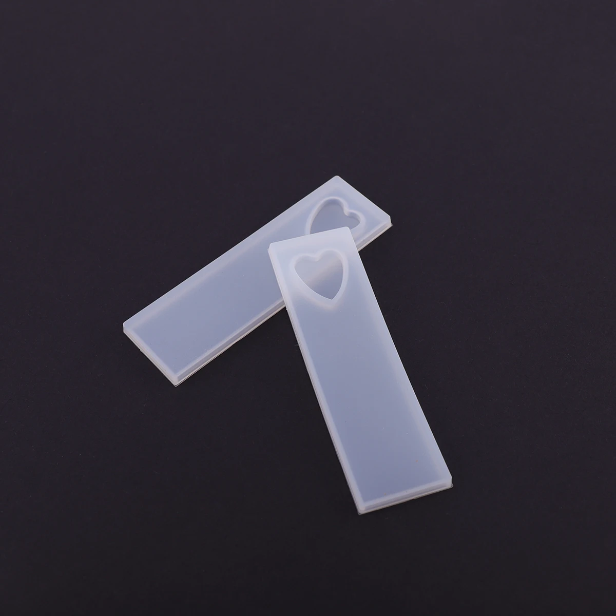 

5pcs DIY Bookmark Molds Crystal Drop Glue Heart Shape Bookmark Molds Silicone Bookmark Casting Mould (White)