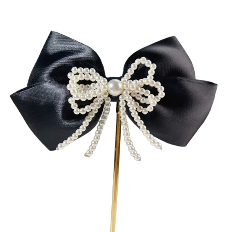 

Lady Brooch with Ribbon and Pearls Bow Elegant Flower Jewelry Brooches Pearls Brooches for Formal Wear