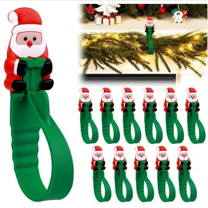 Christmas Silicone Self-Adhesive Hanging Holder Punch Free Wall Mount For Garland Swag Fabric Drape Stocking Home Decoration