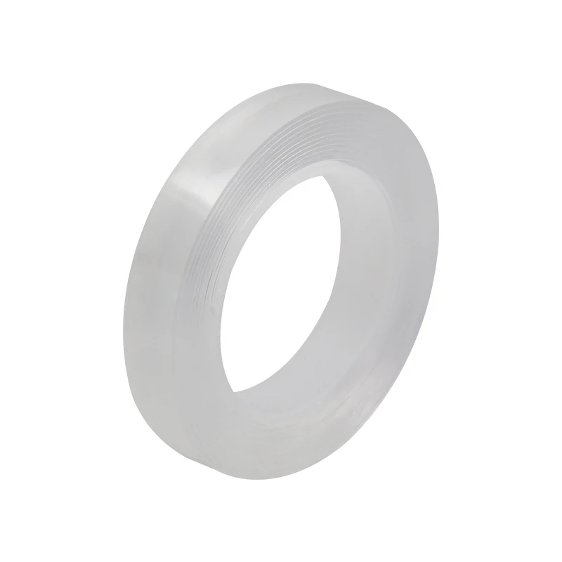 واسعة 1 سنتيمتر طويلة 2 متر شفافة نانو الشريط قابل للغسل قابلة لإعادة الاستخدام على الوجهين Traceless ملصق للإزالة