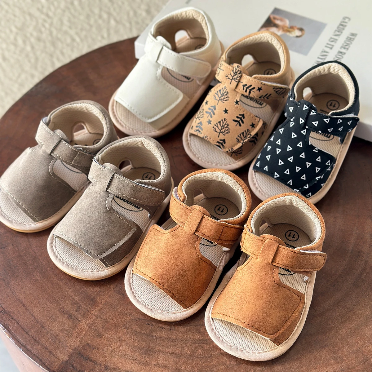 Baby Infant Boy Girl Sandals Newborn Non-Slip Soft Rubber Sole Sandals for Baby Boys Open-Toe Outdoor Casual Summer First Walker