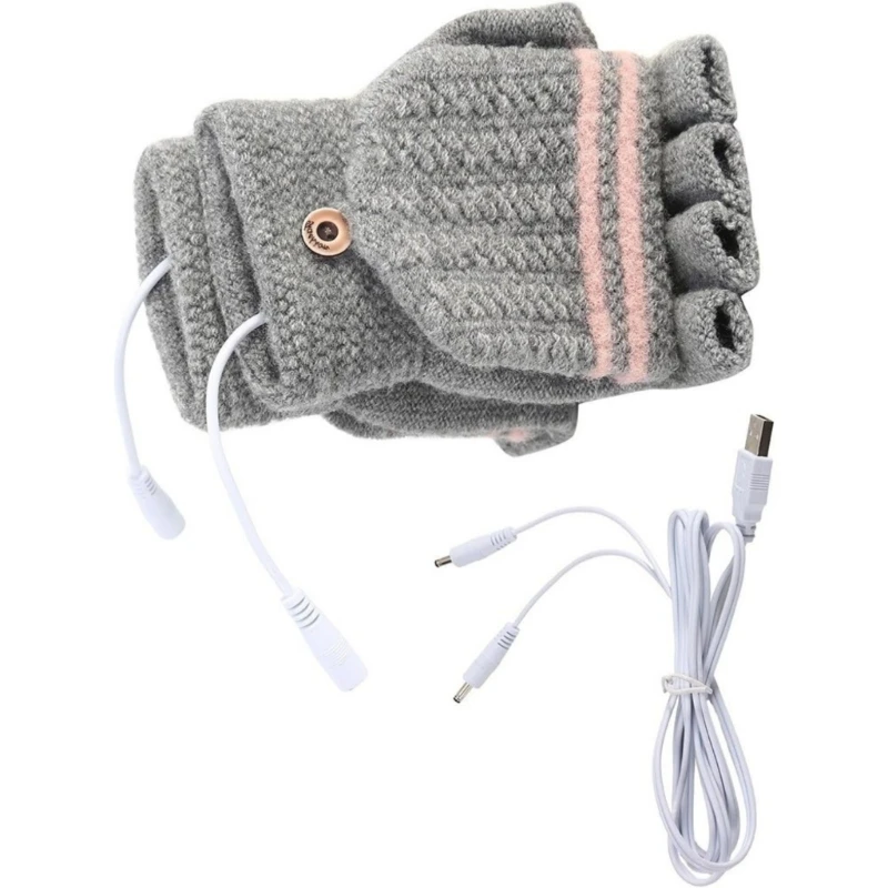 USB Heated Gloves Portable Electric Warming Mittens Cold Weather Accessories
