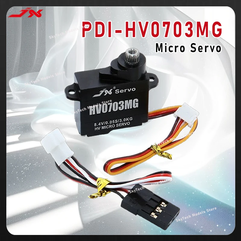 

JX PDI-HV0703MG Micro Servo - 4.8-8.4V 3KG·cm 0.052Sec/60° 7.1g 19.6×8×21.8mm RC Part