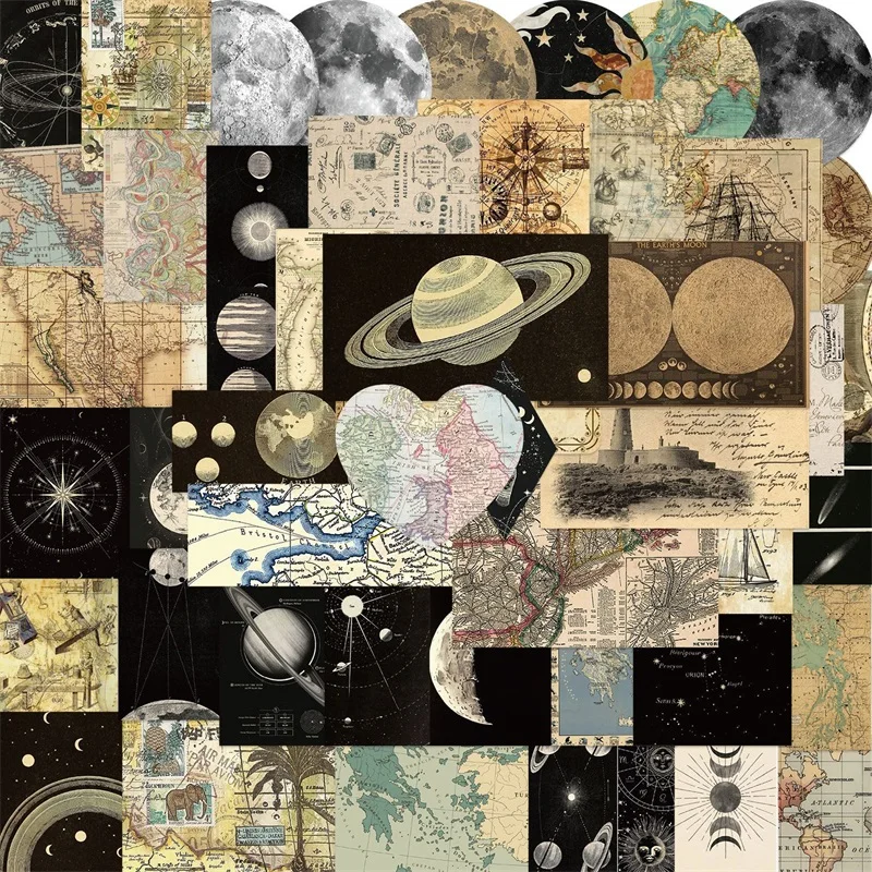 10/30/50PCS Vintage mapa Planet PVC naklejka estetyczna koreańskie piśmiennicze z Chidlren do dekoracji do scrapbookingu przybory szkolne