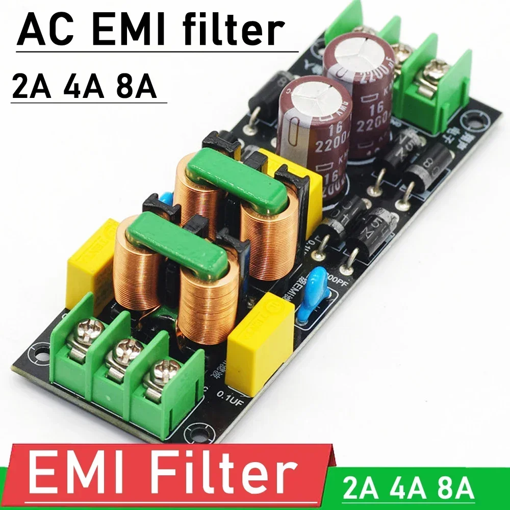 AC EMI POWER Filter 2A 4A 8A 110V 220V Purify power EMI Filter electromagnetic interference F/ Audio Sound decoder Amplifier